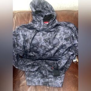 NWT AND1 Pullover Basketball Hoodie Black Graphic Size Large